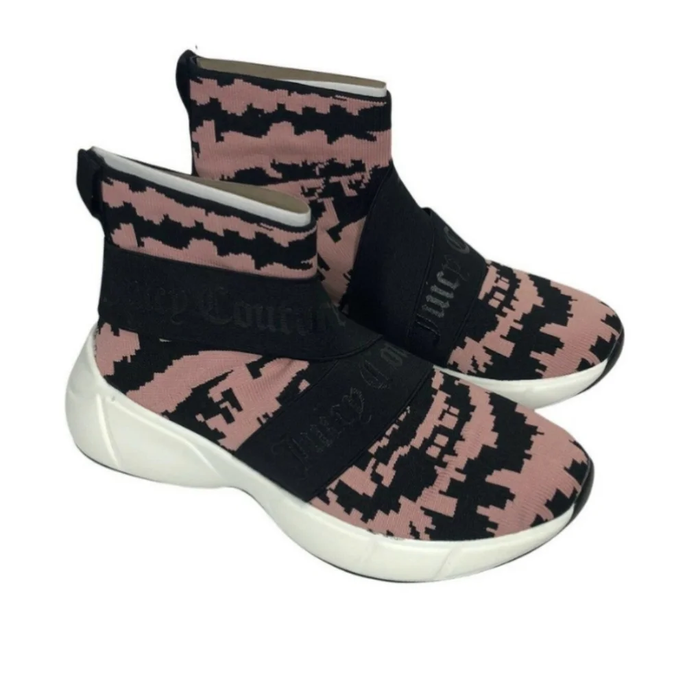 Juicy Couture Sneakers Women's US Size 8.5 Pink Tie Dye Knit Booties New In Box